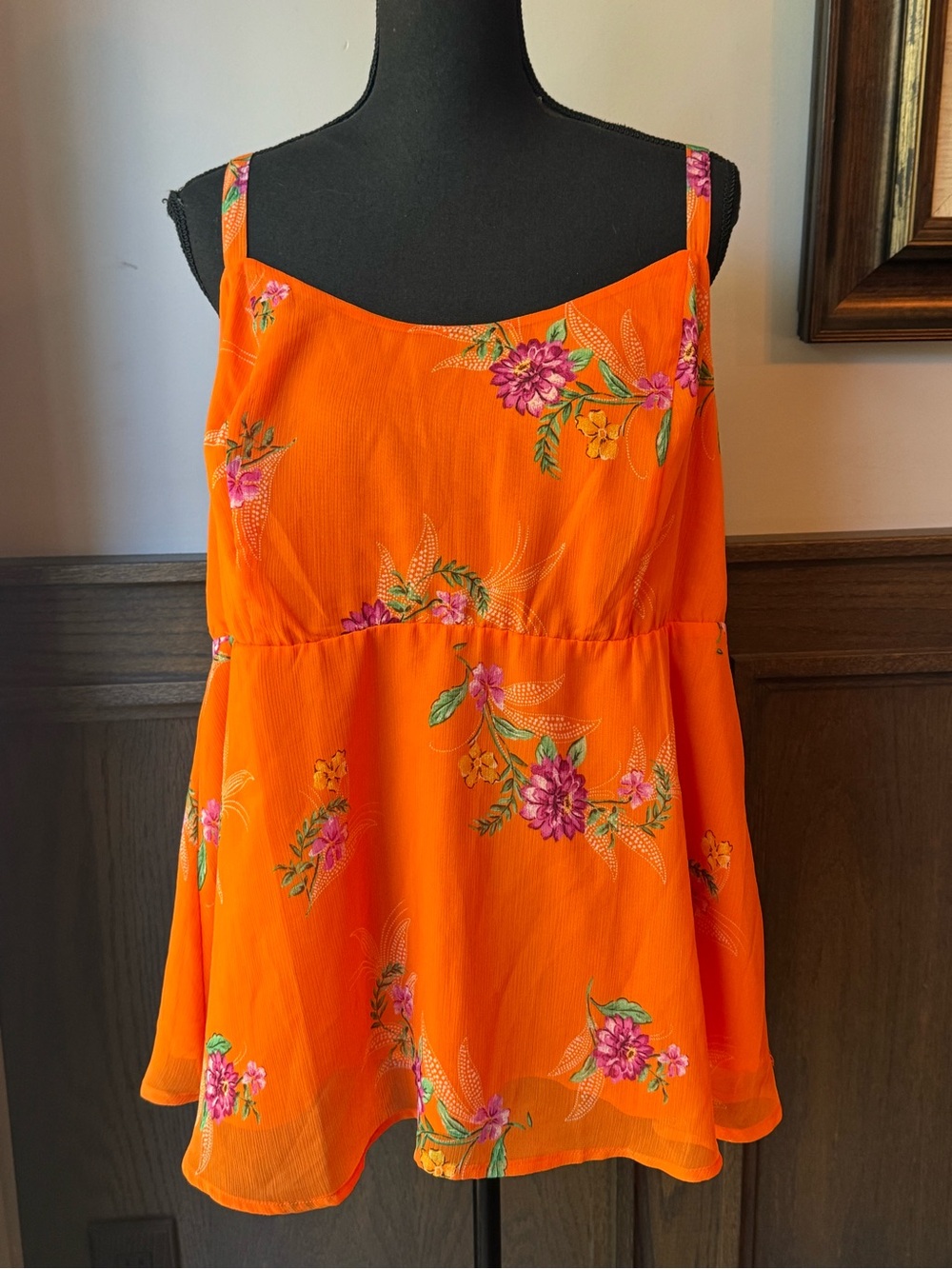 torrid Orange Floral Spaghetti-Strap Camisole
